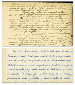 Journal de guerre de Jean Vergne - 1 = tenu au jour le jour, 2 = mise en récit effectuée après la guerre