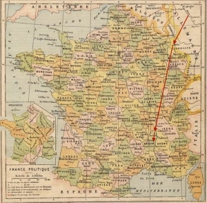 Trajet de Jean Vergne - Année 1918 - Allemagne et France