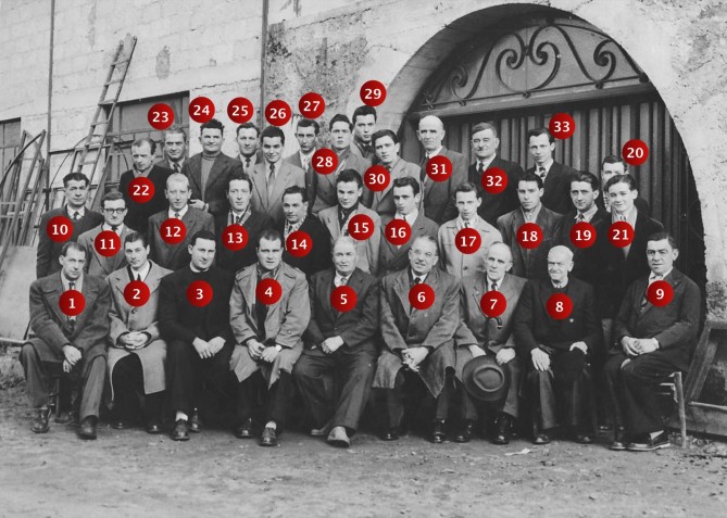 Les membres de l'entreprise Grange & Denis en 1954 • Collection Jean Chaboud