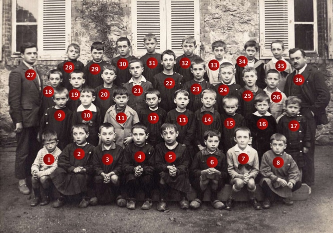 Ecole privée de garçons de Quintenas - probablement 1929 • Collection famille Pascal