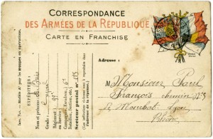 Carte postale spéciale pour correspondances des armées