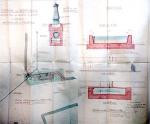 1931 • Plan Borione pour fontaine et abreuvoir, probablement au sud du village