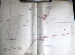 Plans initiaux de l'architecte Borione - Profil des canalisations