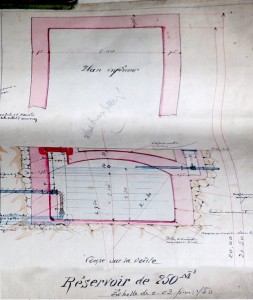 Plans initiaux de l'architecte Borione - Réservoir de Guillaume