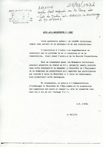 1974 Dossier de classement Monument Historique